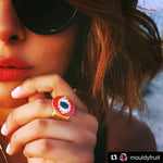 Dana Levy Neon Evil Eye Charm Ring - As worn by Zara Begg of Mouldyfruit Blog
