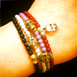 Dana Levy Mini Skull Charm Glass Bead Bracelet -Group Mix in Wrist