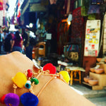 Dana Levy Rainbow Pompom Lucky Charms Leather Cord Bracelet - Old City Jerusalem Market