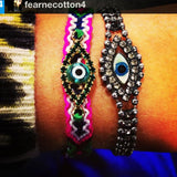 Dana Levy Mother of Pearl Evil Eye Charm Swarovski Crystal Ball Chain Bracelet - As Worn by Fearne Cotton