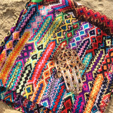 Dana Levy Lucky Charms Friendship Silk Scarf - Hamsa Hand Detail on Beach