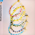 Dana Levy Love Morse Code Blessing Glass Bead Bracelet - As Seen in Perfect Wedding Magazine