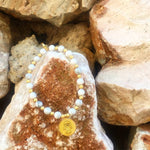 Dana Levy Enamel Hamsa Hand Charm Token Stardust Gemstone Mix Bracelet - Yellow Enamel and Howlite by Rocks