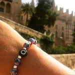 Dana Levy Men's Multicolour Evil Eye Charm Stardust Cracked Agate Bracelet - Purple in Palma