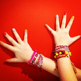 Dana Levy Lima Pompom Beaded Wrap Bracelet - Orange Wall