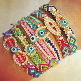 Dana Levy Diamante Infinity Charm Friendship Bracelet - Diamante Charm Bracelets Mix on Wrist