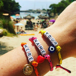 Dana Levy Personalised Name Alphabet Charm Cord Bracelet - Your Name Here on Wrist