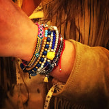Dana Levy Multicolour Diamante Band Lucky Charm Friendship Bracelet - on Model Various Bracelets