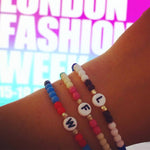 Dana Levy Initial Alphabet Letter Charm Glass Bead Bracelet - LFW Instagram