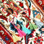 Dana Levy Men's Beaded Tassel Duo Necklace - Group on Persian Carpet Background
