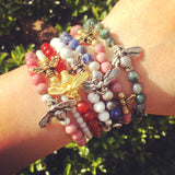 Dana Levy Bumblebee Charm Gemstone Bracelet - Bracelet Mix on Wrist