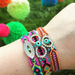 Dana Levy Diamante Infinity Charm Friendship Bracelet - Bracelet Trio on Wrist