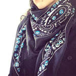 Dana Levy Evil Eye Bandana Silk Scarf - on Model
