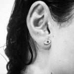 Dana Levy Limited Edition Mother of Pearl Evil Eye Stud Earrings - in Ear Monochrome