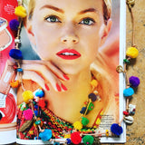 Dana Levy Rainbow Pompom Lucky Charms Leather Cord Bracelet - As seen in Red Magazine 