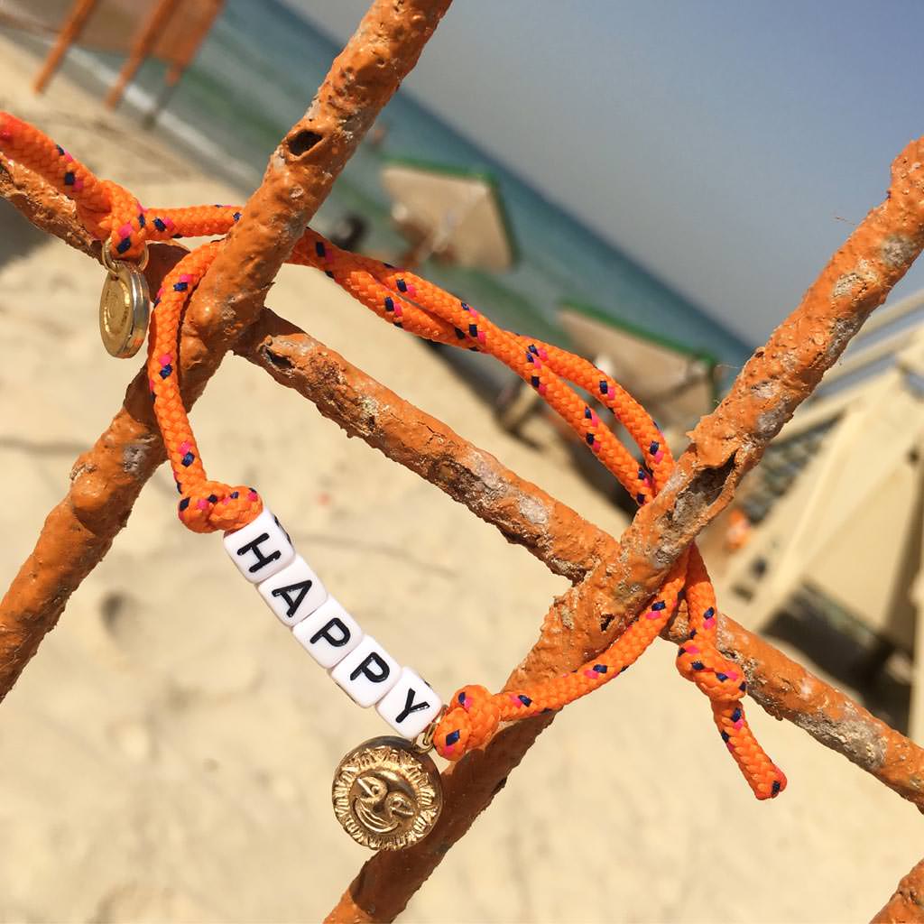 Dana Levy Personalised Name Alphabet Charm Cord Bracelet - Beach Happy 
