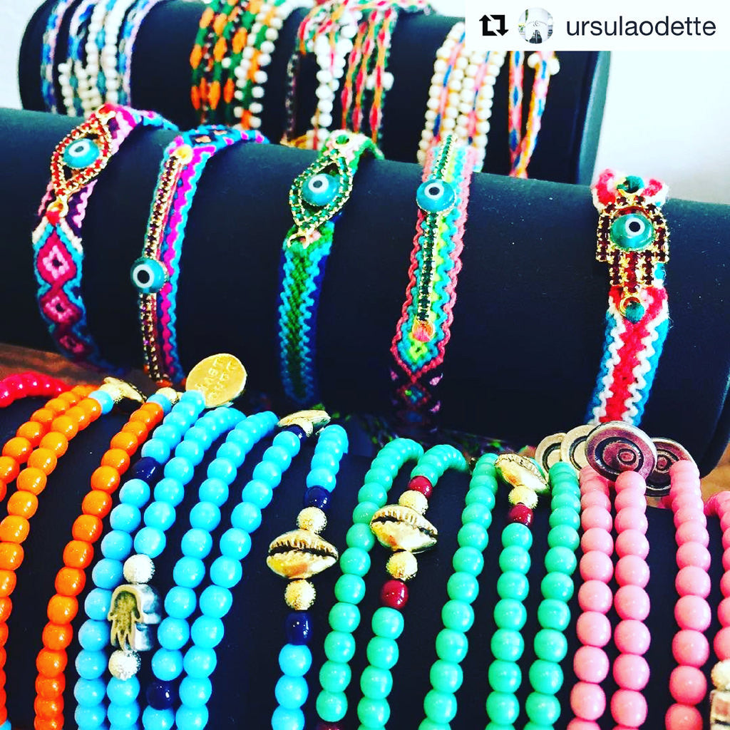 Dana Levy Cowry Shell Charm Glass Bead Bracelet - Stocked at Ursula and Odette Boutique