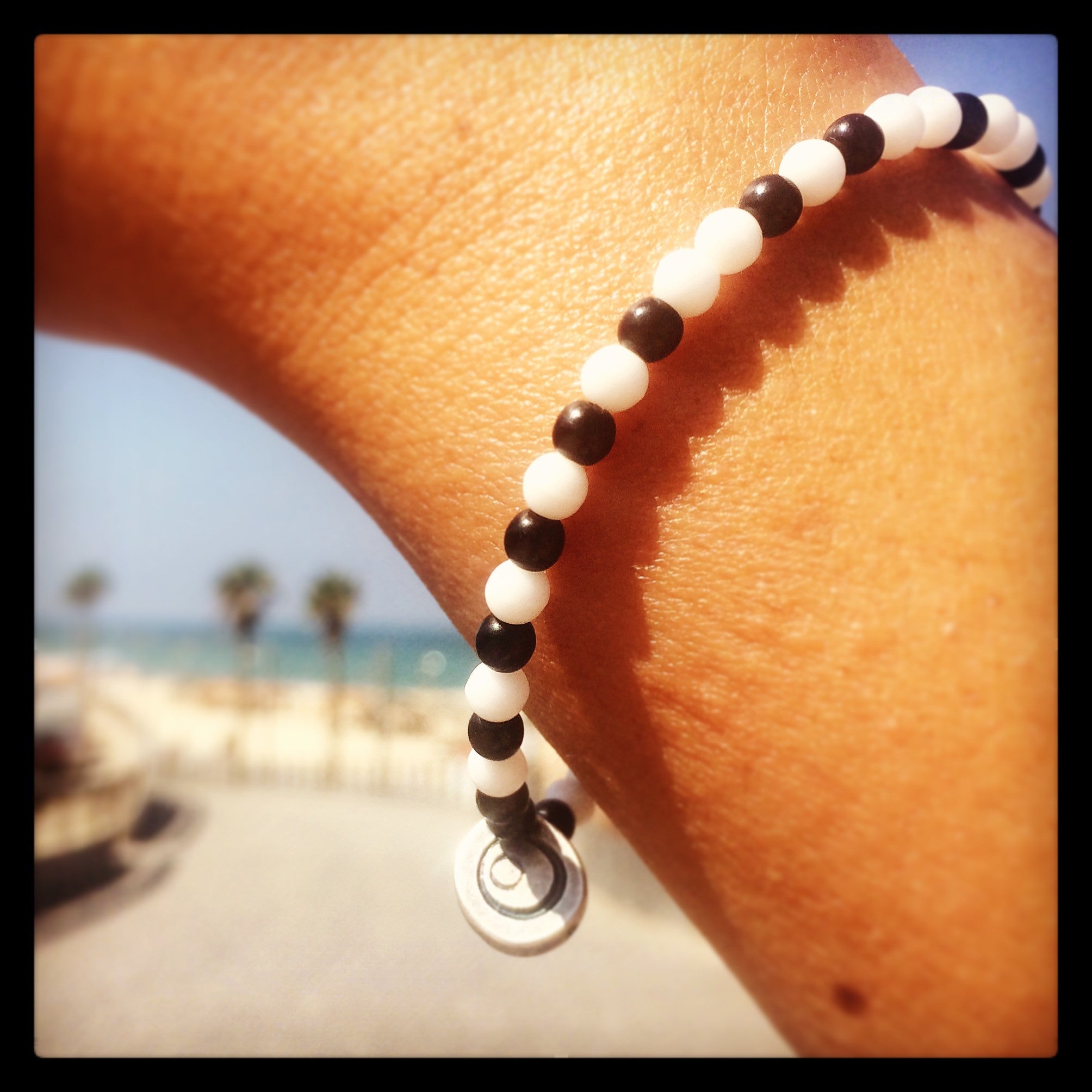 Dana Levy Coded Blessing Glass Bead Bracelet at Beach