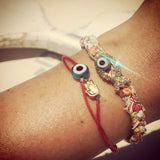 Dana Levy Mini Evil Eye Charm Red String Bracelet - Beach Arm Candy
