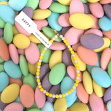 Dana Levy Happiness Morse Code Blessing Glass Bead Bracelet - Happy Pastel Bracelet on Dragees