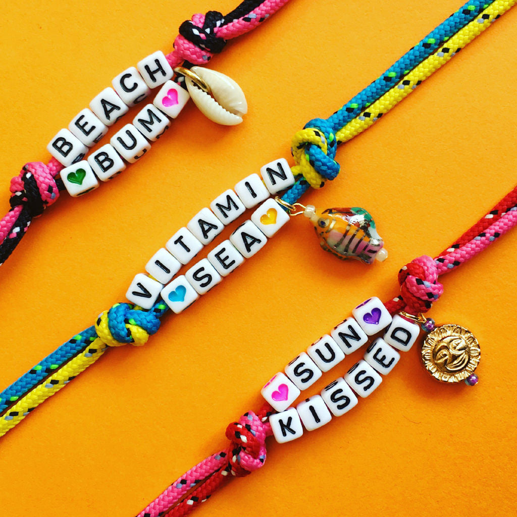 Dana Levy Treasure Island Alphabet Charm Cord Bracelet - Trio of Bracelets