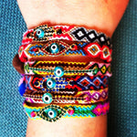 Dana Levy Multicolour Diamante Band Lucky Charm Friendship Bracelet - Mix on Wrist