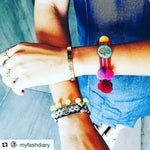 Dana Levy Hamsa Hand Lucky Charm Pompom Bracelet - As worn by Tala Samman of MyFashDiary