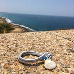 Dana Levy Seashell Charm Metallic Double Leather Cord Bracelet - Silver on Beachfront Rosh Hanikra Grottoes
