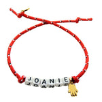 Dana Levy Personalised Name Alphabet Charm Cord Bracelet - Joanie Red