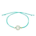 Dana Levy Alphabet Charm Disc Cord Bracelet - K Turquoise 