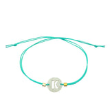 Dana Levy Alphabet Charm Disc Cord Bracelet - K Turquoise 