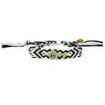 Dana Levy Diamante Key Charm Midi Friendship Bracelet - Black White 
