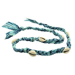 Dana Levy Seashell Charm Liberty Double Wrap Braid Bracelet - Blue Feather