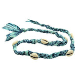 Dana Levy Seashell Charm Liberty Double Wrap Braid Bracelet - Blue Feather