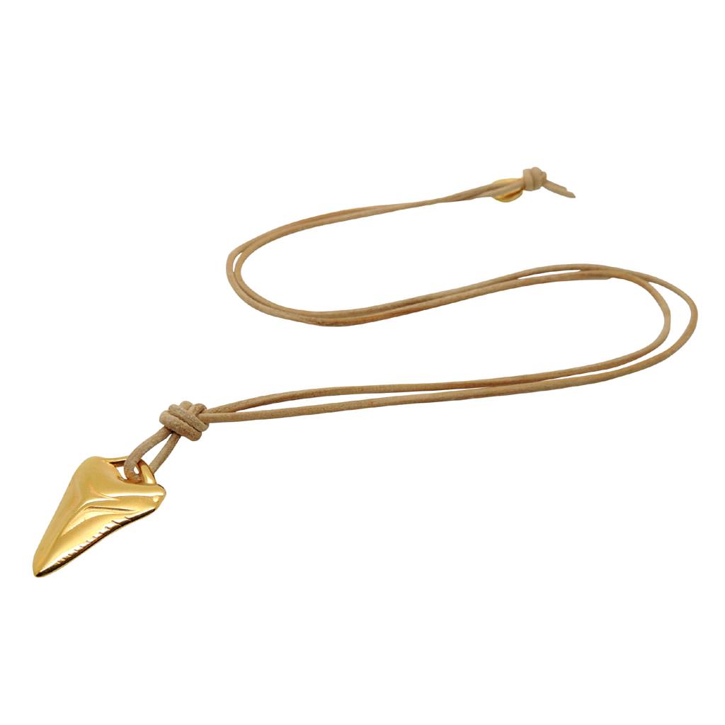 Dana Levy Men's Shark Tooth Charm Leather Cord Necklace - Natural Cord