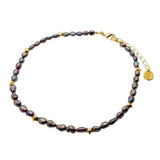 Dana Levy Star Charm Peacock Pearl Choker - Gold Stars