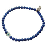 Dana Levy Mini Mother of Pearl Evil Eye Heart Charm Gemstone Bracelet - Lapis Lazuli