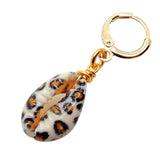 Dana Levy Animal Print Cowrie Shell Charm Huggie Earring - Leopard Print