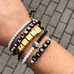 Dana Levy Spell It Out Personalised Alphabet Cube Nautical Cord Bracelet - Libra Wrist Stack 