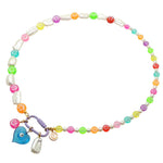 Dana Levy Multicolour Mini Maxi Smiley Charm Trio Freshwater Pearl Necklace - Lilac Clasp