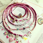 Dana Levy Mother of Pearl Symboleyes Glass Bead Necklace - Pink Love Flatlay