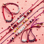 Dana Levy Mini DIY Personalise Me Abacus Cord Bracelet - Love Purple and Pink Bracelets Flatlay