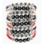 Dana Levy Love Letters Bracelets Large Pile White Black
