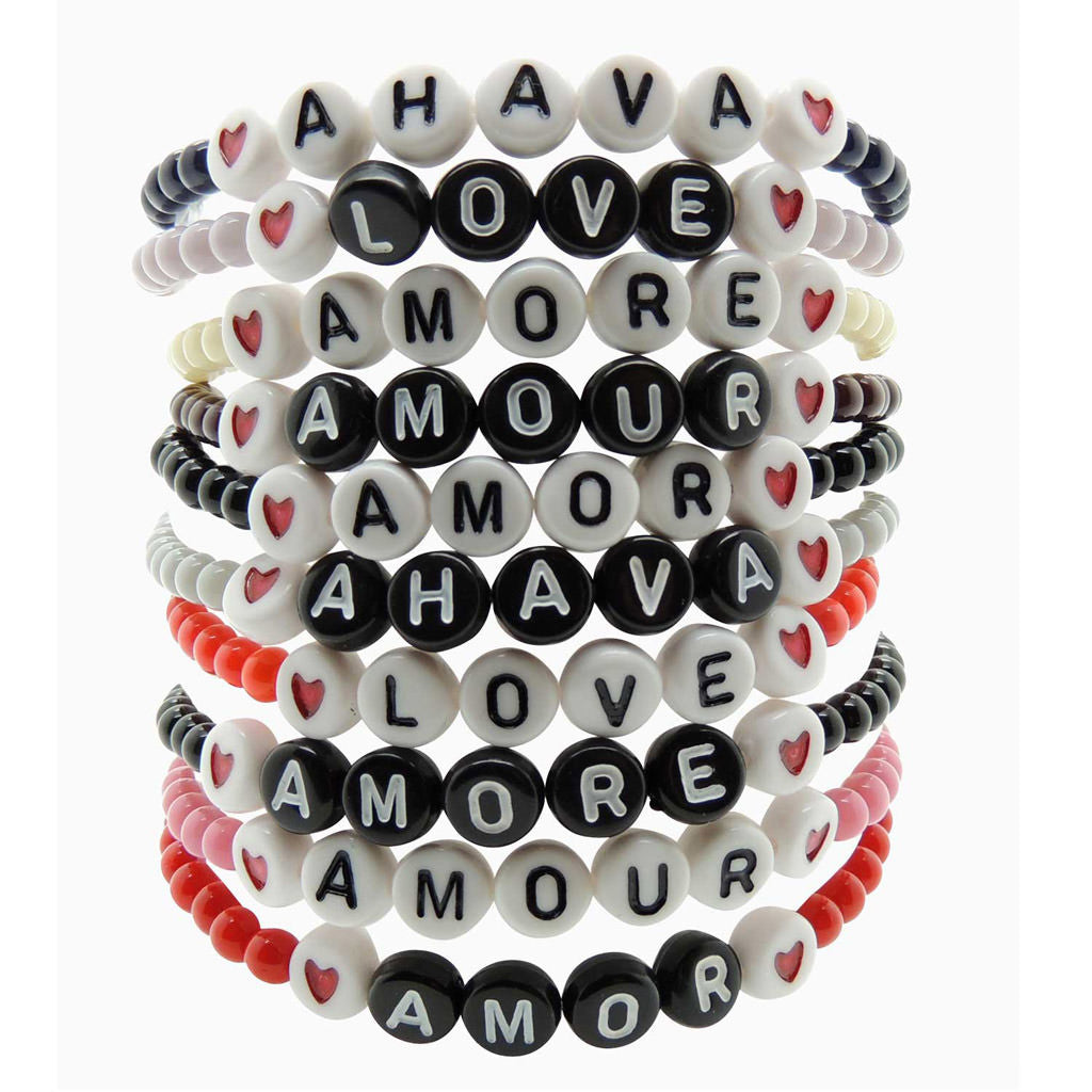 Dana Levy Men's Love Letters Glass Bead Bracelet - Pile of Bracelets