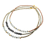 Dana Levy Limited Edition Personalised Name Alphabet Bead Animal Print Necklace - Trio Tiger, Zebra, Giraffe