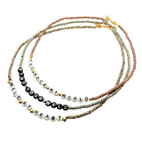 Dana Levy Limited Edition Personalised Name Alphabet Bead Animal Print Necklace - Trio Tiger, Zebra, Giraffe