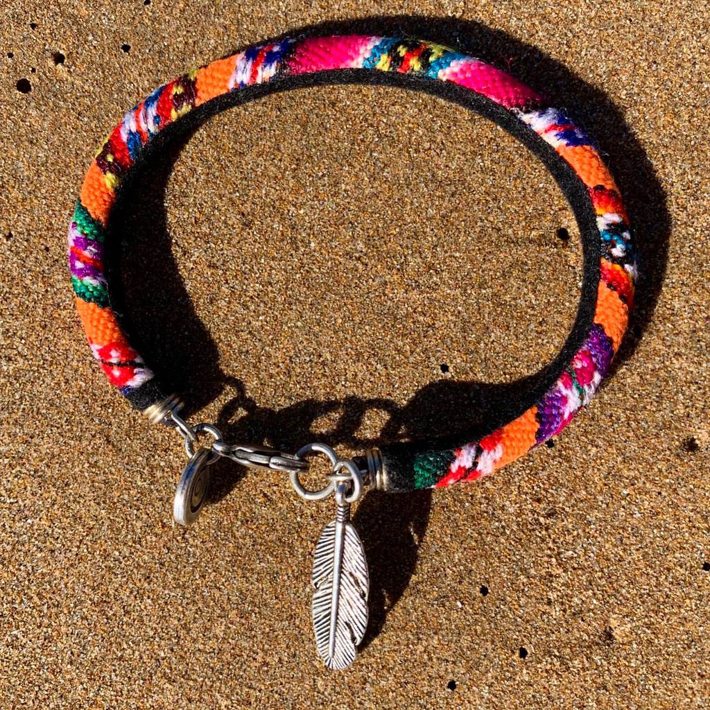 Dana Levy Lucky Charm Lima Bangle Friendship Bracelet - Orange Mix Sand