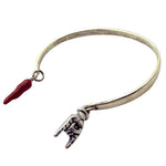 Dana Levy Mano Hand Cornicello Charm Cuff - Antique Silver