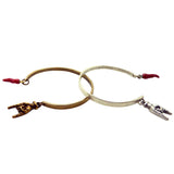 Dana Levy Mano Hand Cornicello Charm Cuff - Antique Silver & Antique Gold