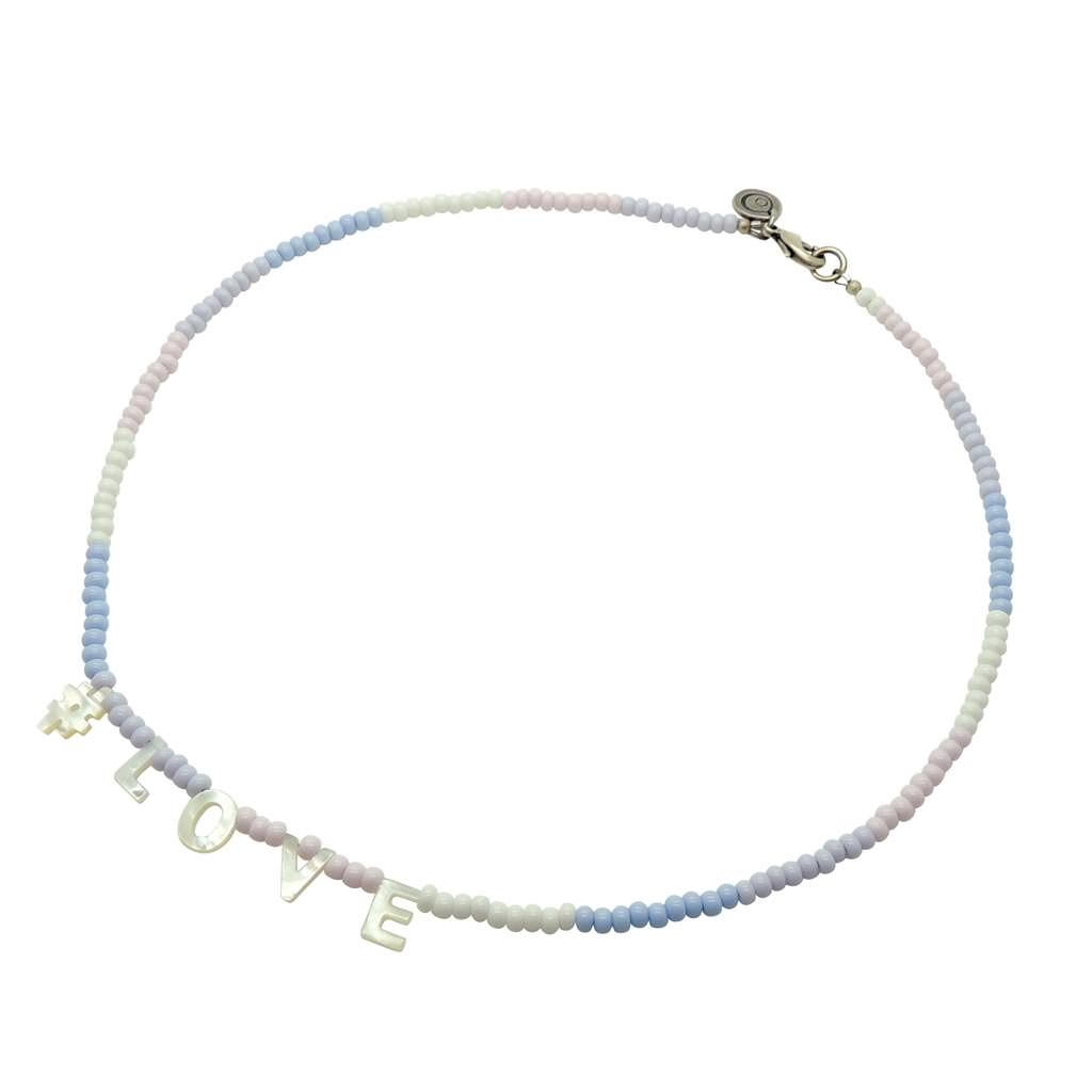 Dana Levy #Love Ombre Glass Bead Necklace - Baby Pink/Lilac/Baby Blue/White 